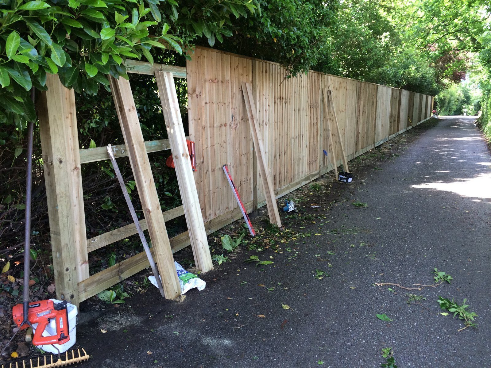 After 1 — Woodland Closeboard fence install with wooden posts in Hungerford