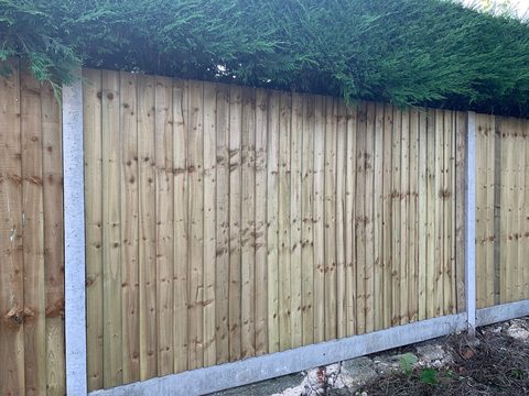 6ft Closeboard fencing installation with wooden posts
